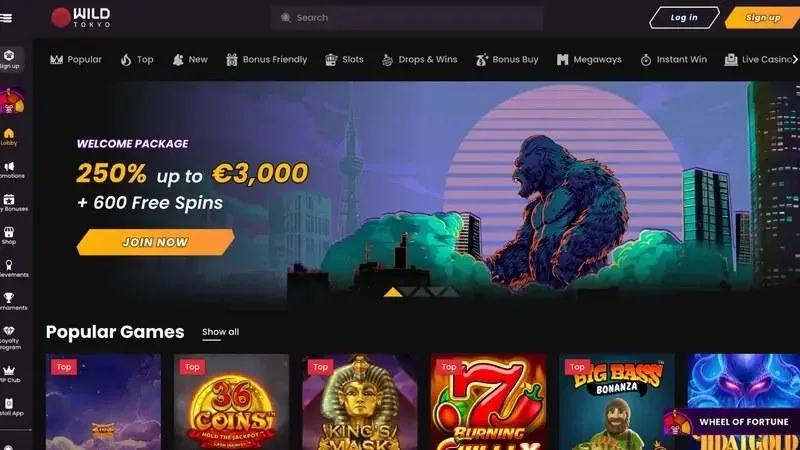 Wild Tokyo im Test als Casino ohne OASIS mit Live-Bereich